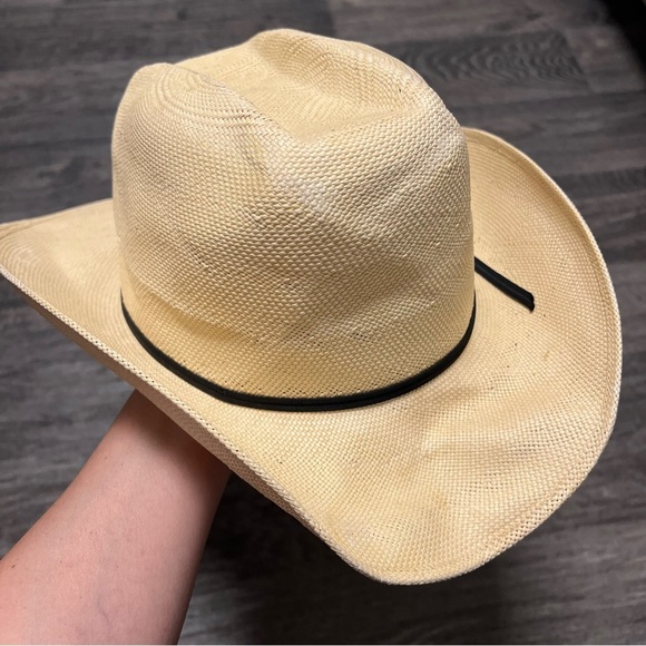 Stallion by STETSON straw cowboy hat, tan, hard shell - Picture 10 of 14